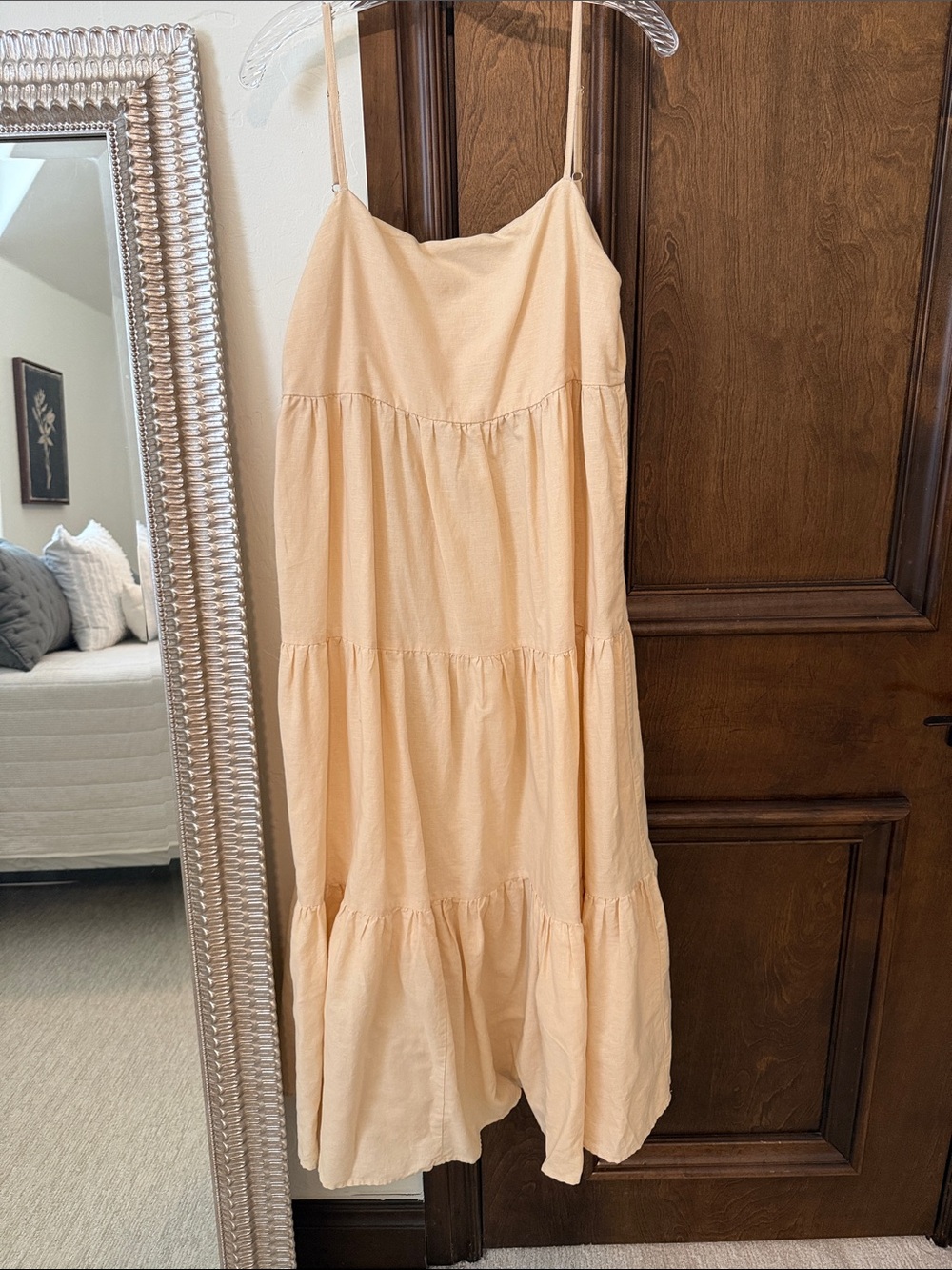Charlie Holiday Peach Tiered Sundress
